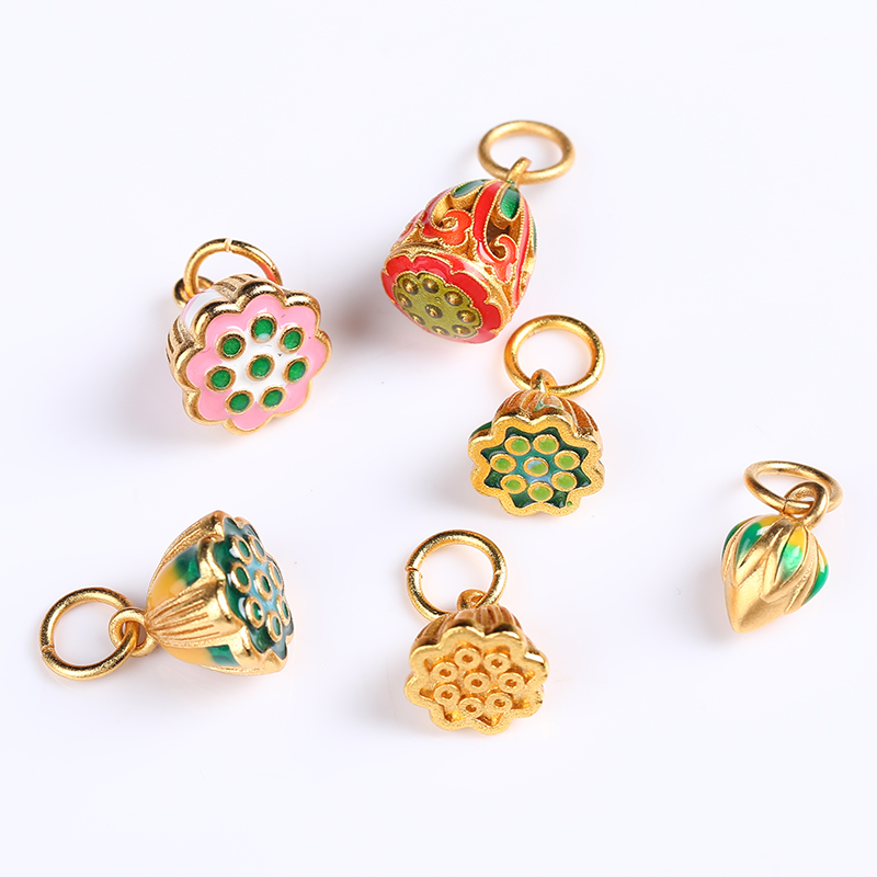 沙金古法金色两世欢莲蓬荷花DIY