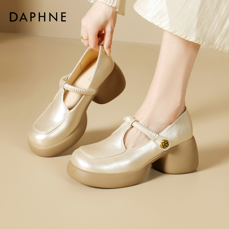 达芙妮旗舰店！厚底玛丽珍高跟鞋