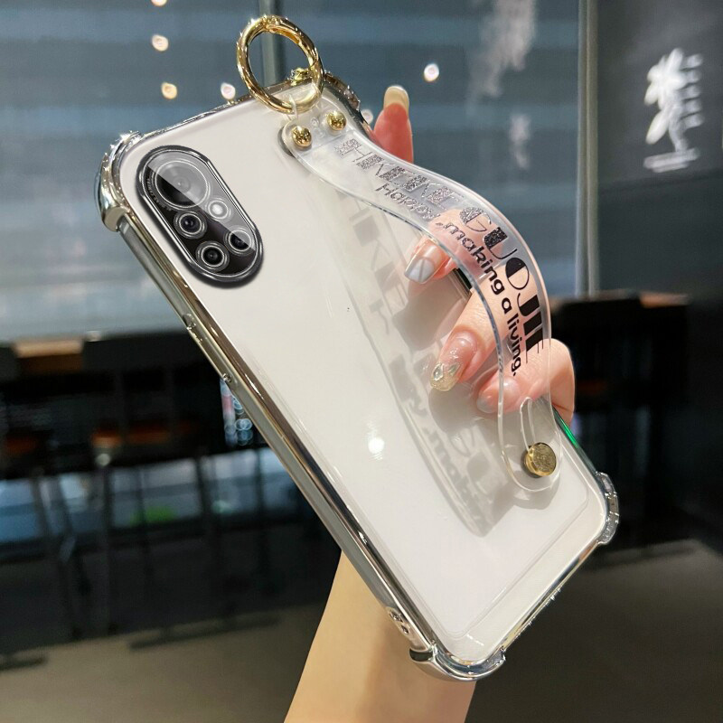 适用于字母腕带透明华为Nova8手机壳新款ANG-AN00轻奢女款nova8Pro硅胶软壳nova8se全包BRQ-AN00四角加厚防摔