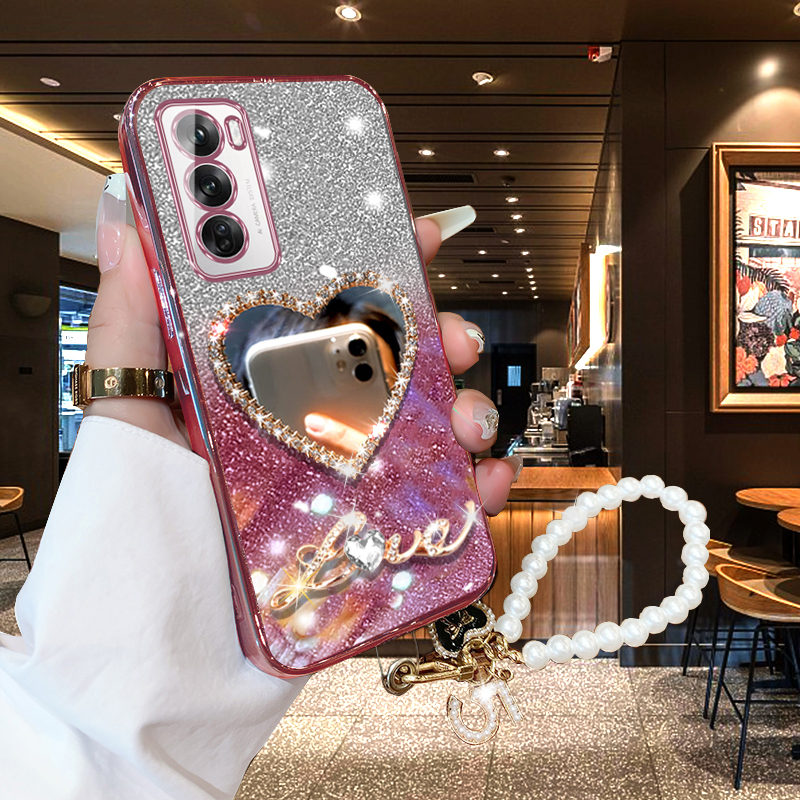 带镜子硅胶OPPO手机壳创意Reno12