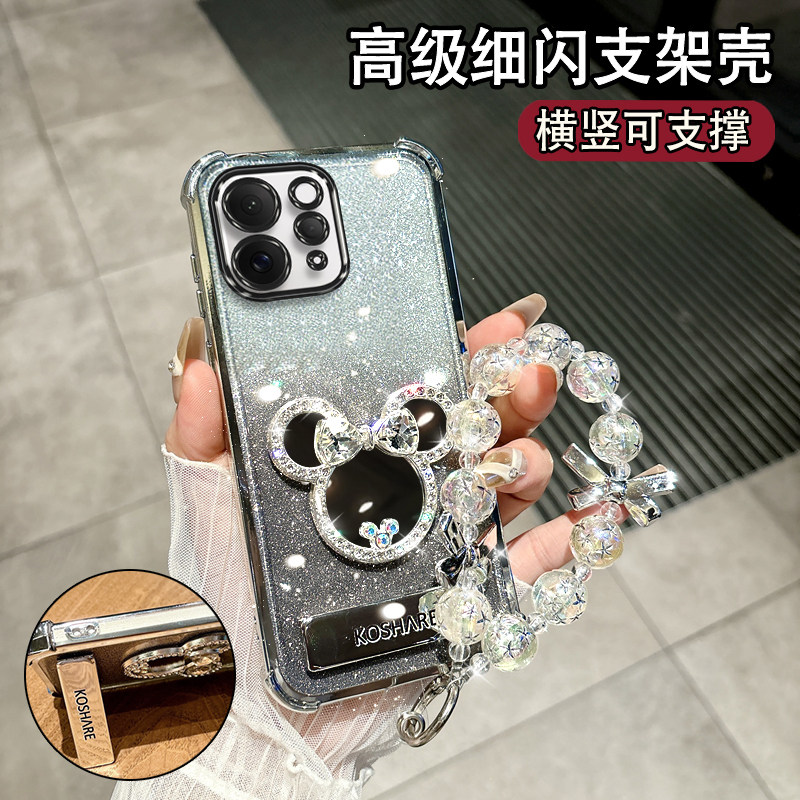 适用于vivoS50手机壳气囊防摔女款软壳S50Promini时尚镜子保护套V2528A全包镜头s50支架s50promini新款带挂绳