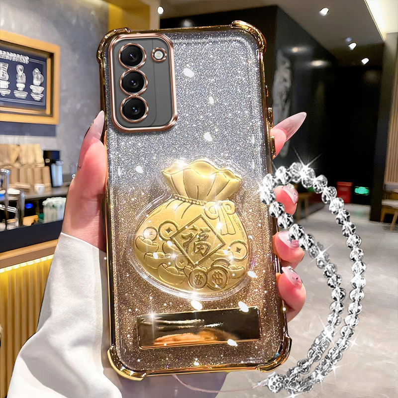 适用于金福袋带支架三星GalaxyS26手机壳新款s26Edge四角气囊3星S26Ultra镜头膜s24全包保护套salaxy简约女壳