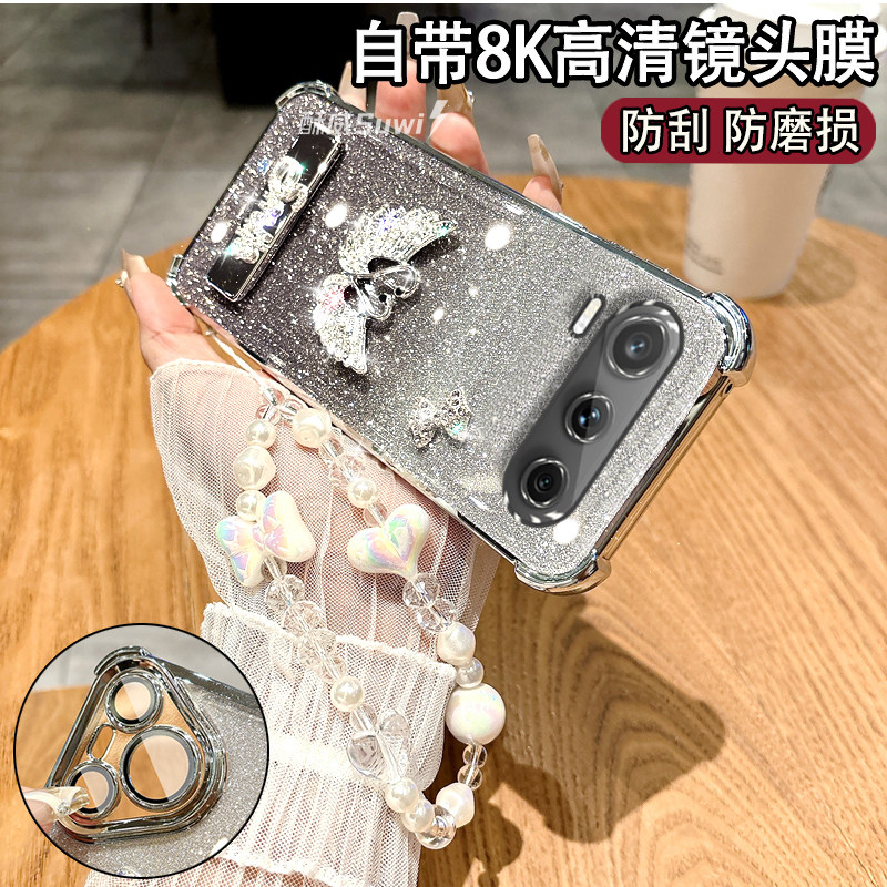 适用于天鹅支架手链荣耀600Pro国内版手机壳女款VKI-AN00带镜头膜Honor全包气囊vki-an00时尚网红新款