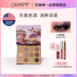 ColourPop蝴蝶盘FlutterBy灰紫冷调色眼影盘哑光冷调 品牌直营