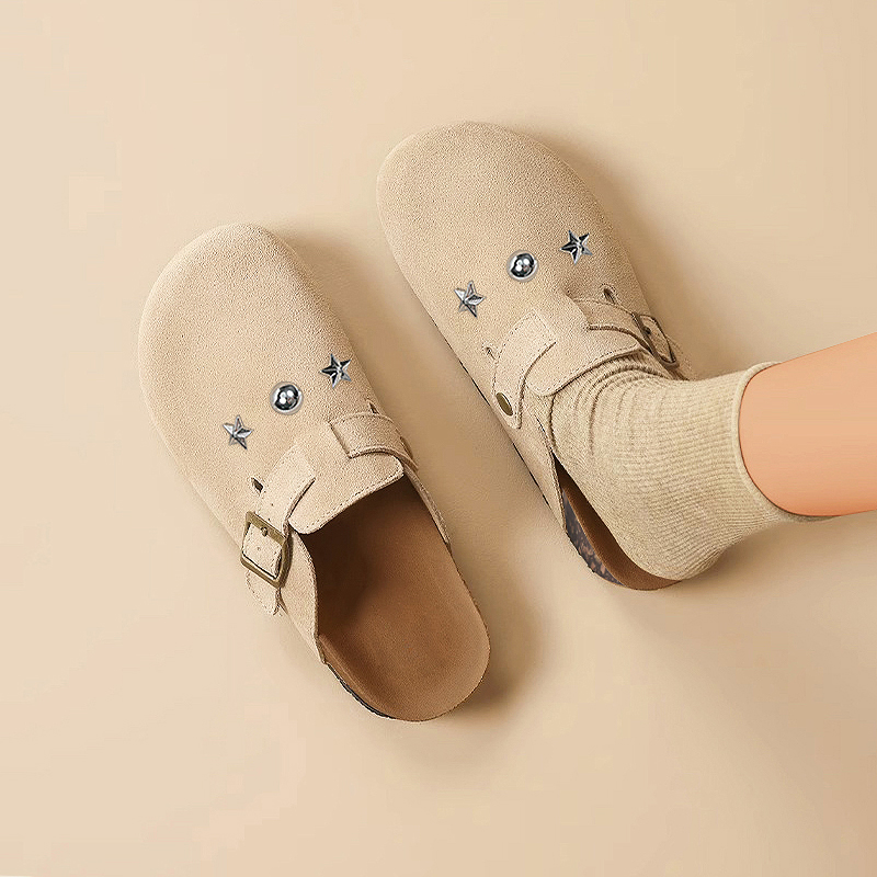 小逗眼新款勃肯半拖百搭穆勒鞋女