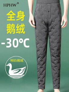 2025新款轻奢羽绒裤男内穿冬季内胆中老年加厚保暖鹅绒棉裤