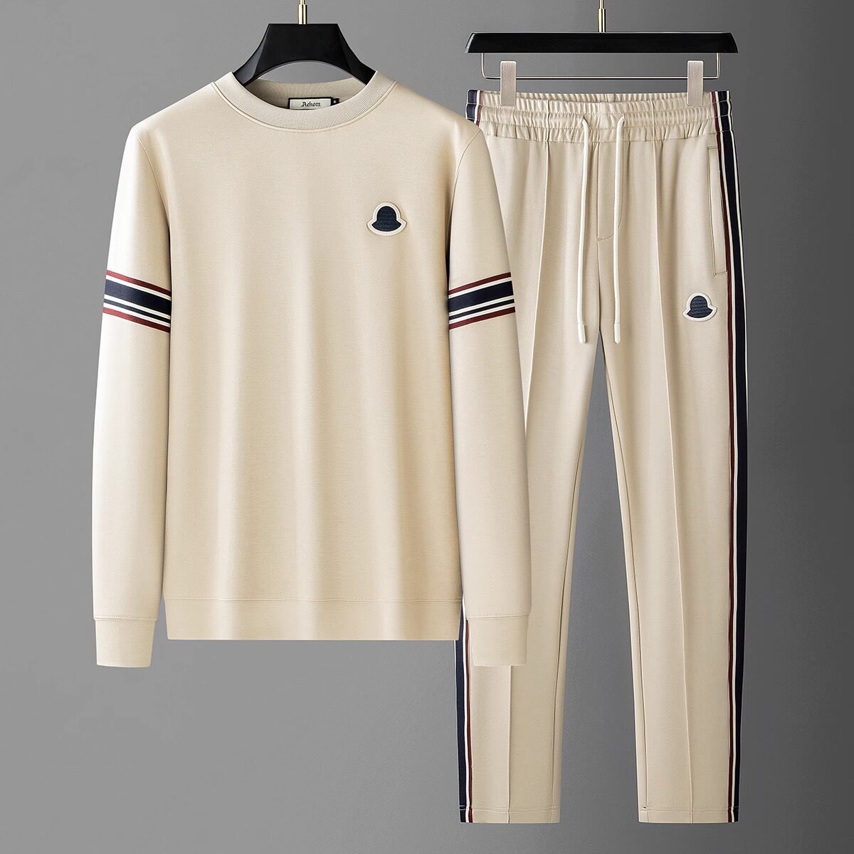 轻奢男士休闲运动套装春秋季2025新款纯棉长袖卫衣宽松晨跑运动服