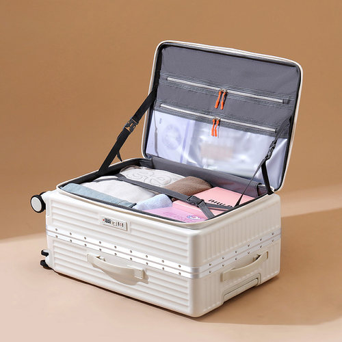 格卫莱前开口行李箱女新款可扩展多功能拉杆箱20旅行箱登机皮箱男