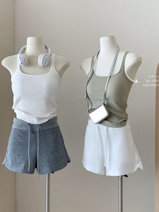 夏季 带胸垫白色小吊带背心女遮副乳内搭外穿文胸一体纯色百搭上衣