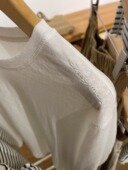 防晒罩衫 宽松长袖 T恤正肩上衣薄 女夏季 白色刺绣字母雪花棉打底衫