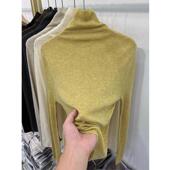 高级感气质堆堆高领针织衫 上衣 内搭长袖 女秋冬套头毛衣打底衫 修身