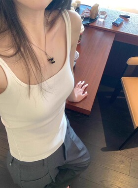 白色方领带胸垫吊带背心女夏季遮副乳内搭外穿文胸一体百搭上衣女