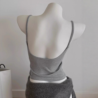 美背纯欲风露背吊带背心女可外穿