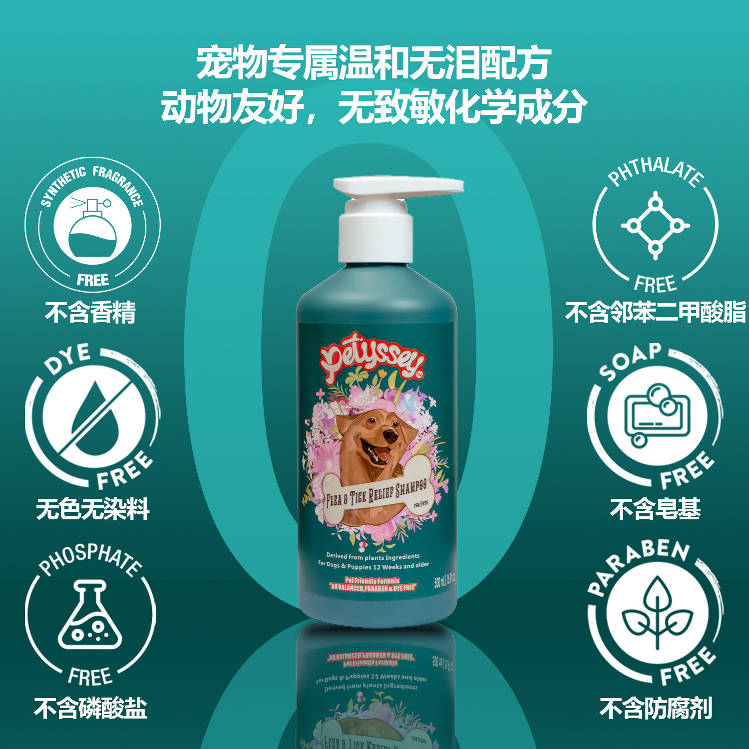 加拿大Petyssey宠物香波狗狗驱虫沐浴露猫咪防虫沐浴液除蚤蜱虫