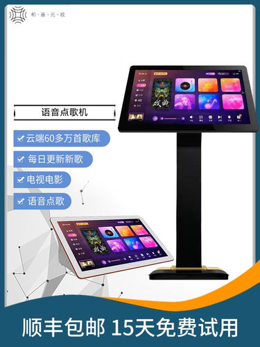 和音元视雷石点歌机触摸屏一体机 家用卡拉OK语音家庭KTV套装新款