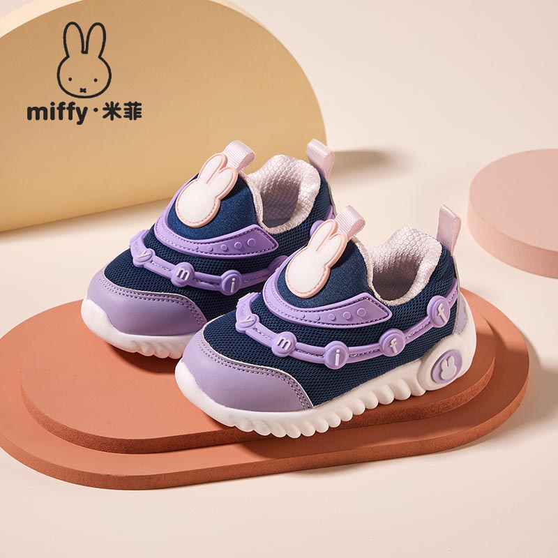 稳步鞋透气女童一脚蹬学步鞋