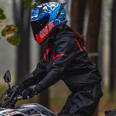 小调子摩托车骑行雨衣雨裤套装男女分体机车骑士外卖员雨服防暴雨