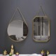 创意家用墙上化妆镜卫生间浴室镜子圆镜方镜挂镜免打孔轻奢梳妆镜