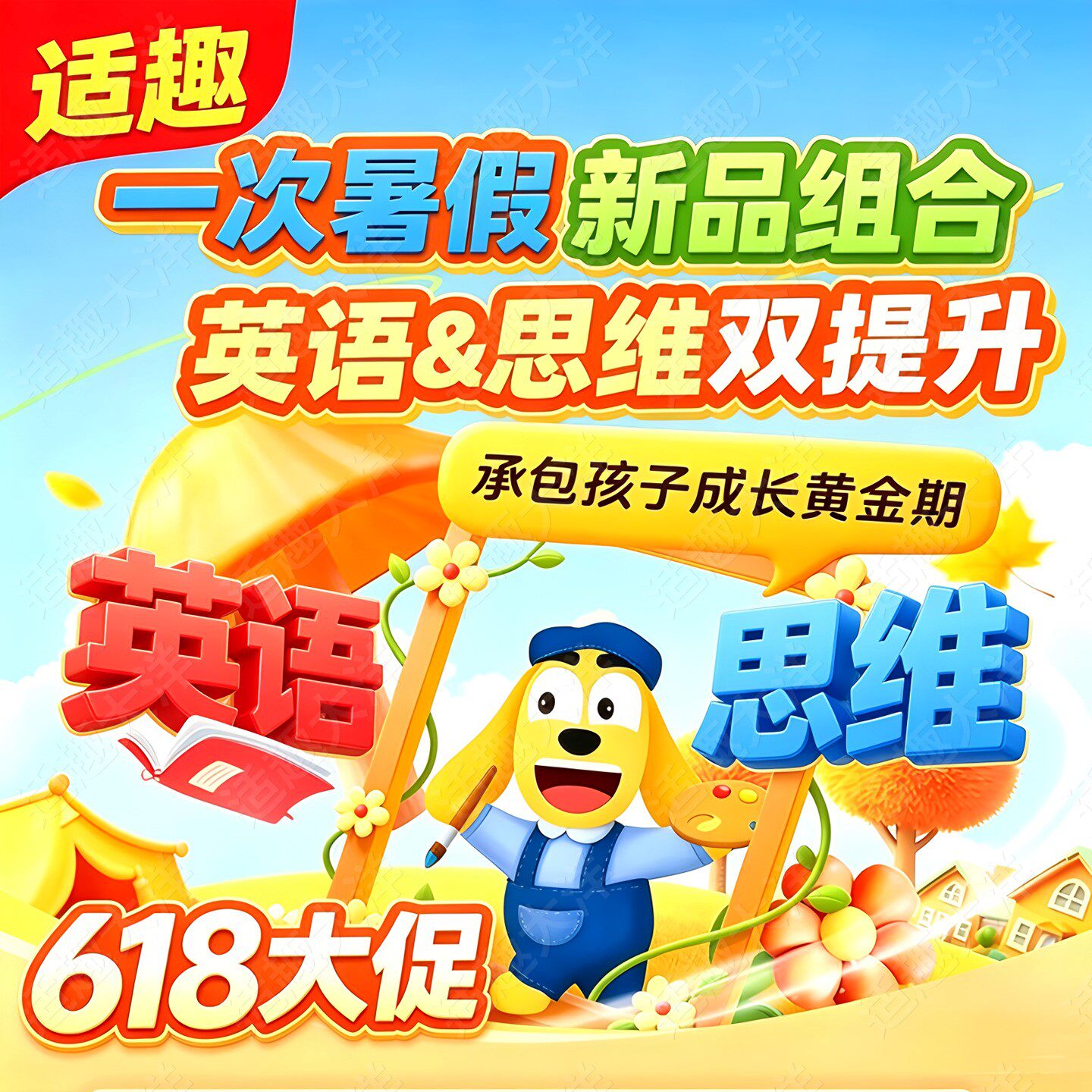 适趣思维+趣英文双科暑假特训两个月畅学英语阅读+英语听力