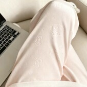 秋冬季 kt猫宽松休闲裤 遛弯裤 女长裤 可外穿 子软糯德绒保暖睡裤 大码