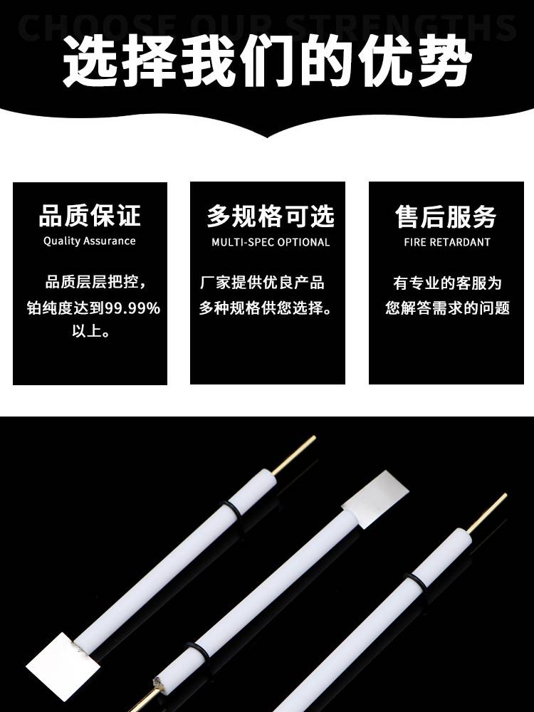 pt铂片定做铂电极氯化银饱和甘汞电化学三电极铂片电极参比电极