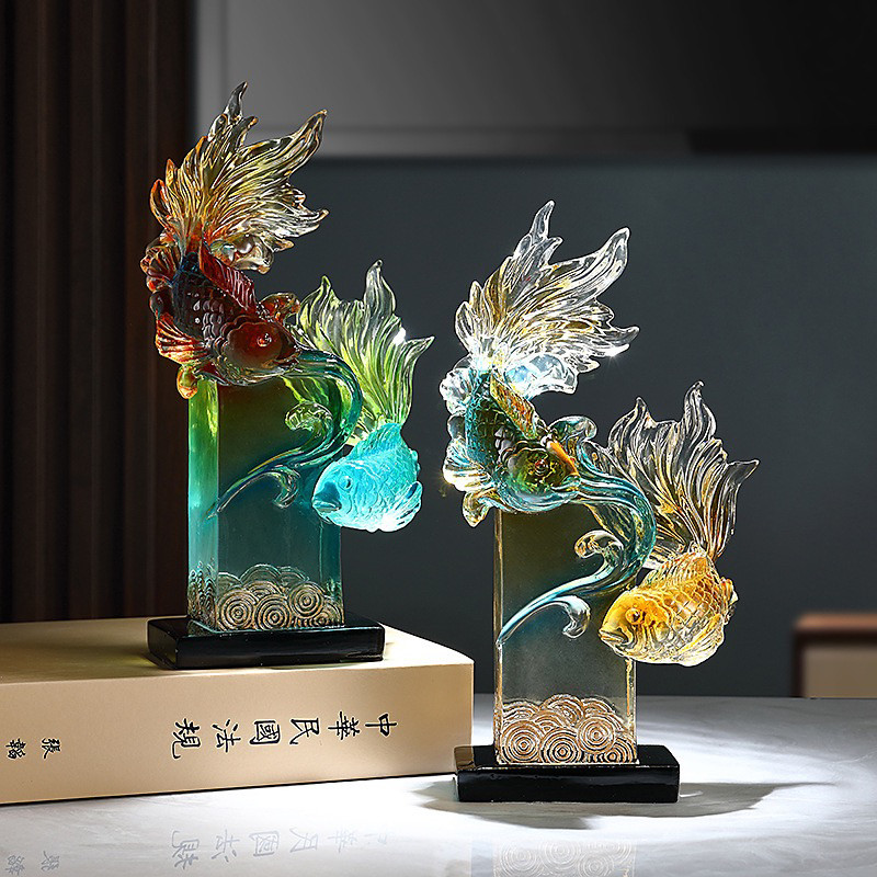 年年有余客厅玄关摆件招财新中式