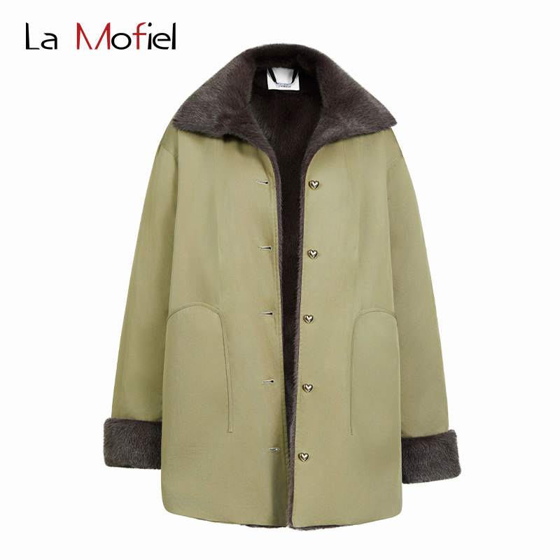 LaMofiel 拼接皮草加厚皮草