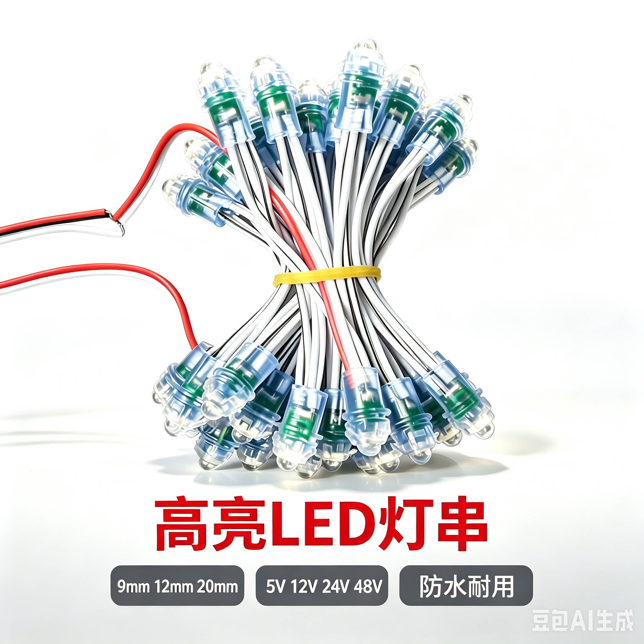 实利高亮LED外露灯串穿孔发光字广告招牌防水灯珠绕树灯星星灯串