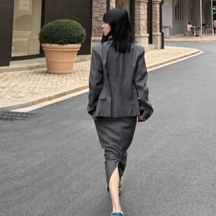 轻熟优雅风西装 外套半身裙女通勤气质两件套装