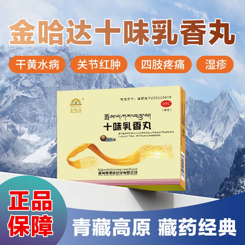 【正品藏药】金哈达十味乳香丸36丸 / 盒干黄水关节红肿四肢疼痛