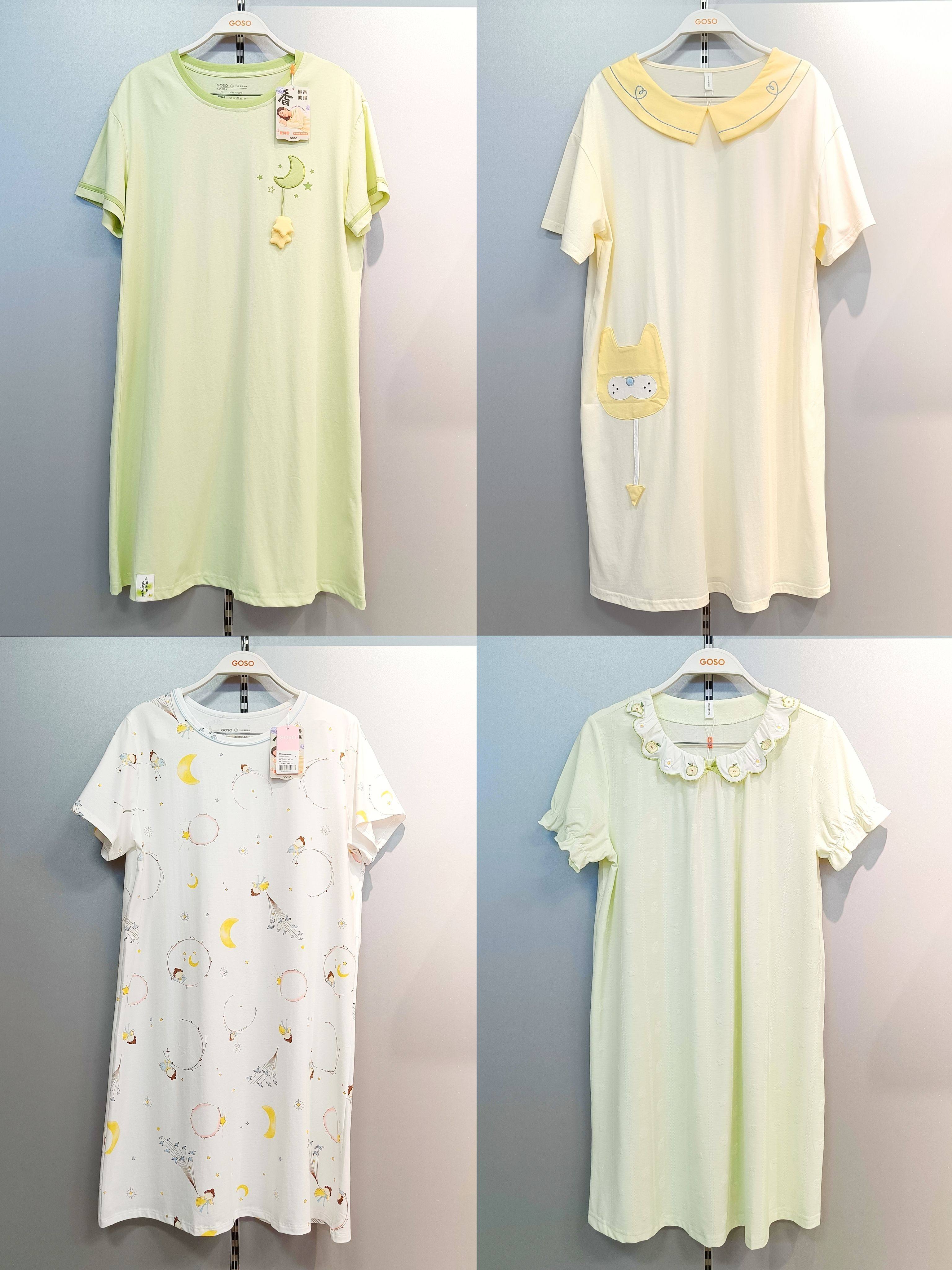 【香蜜闺秀】夏季新款纯棉套头短袖助眠家居服甜美可外穿单件裙