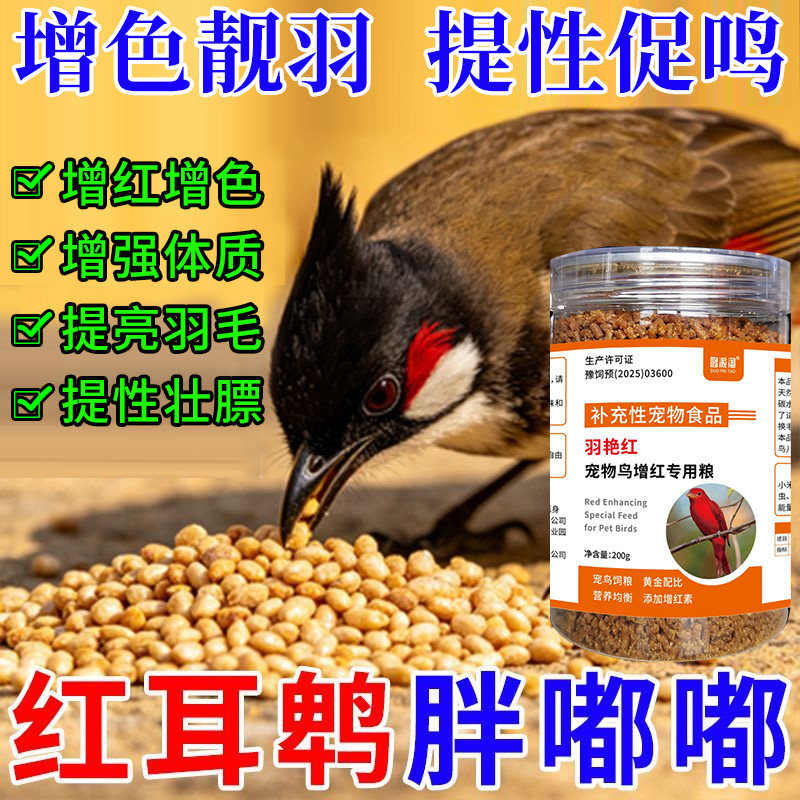 颠颏鸟食宠物鸟提性上色增红靓羽鸟食
