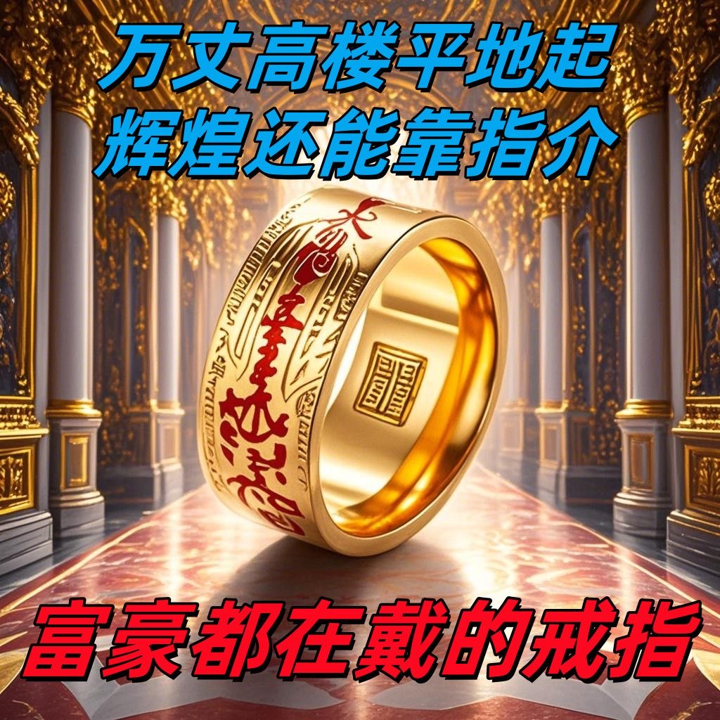 打麻将赢钱神器打牌逢赌必赢招运聚进财国风聚宝盆好运亨通戒指环