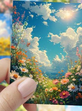 126张夏日花海贴纸小清新花卉装饰手账手机壳背卡贴画