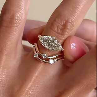 12mm戒指环款 新款 镶高碳钻马眼6 奢华ins风同款 S925纯银欧美时尚