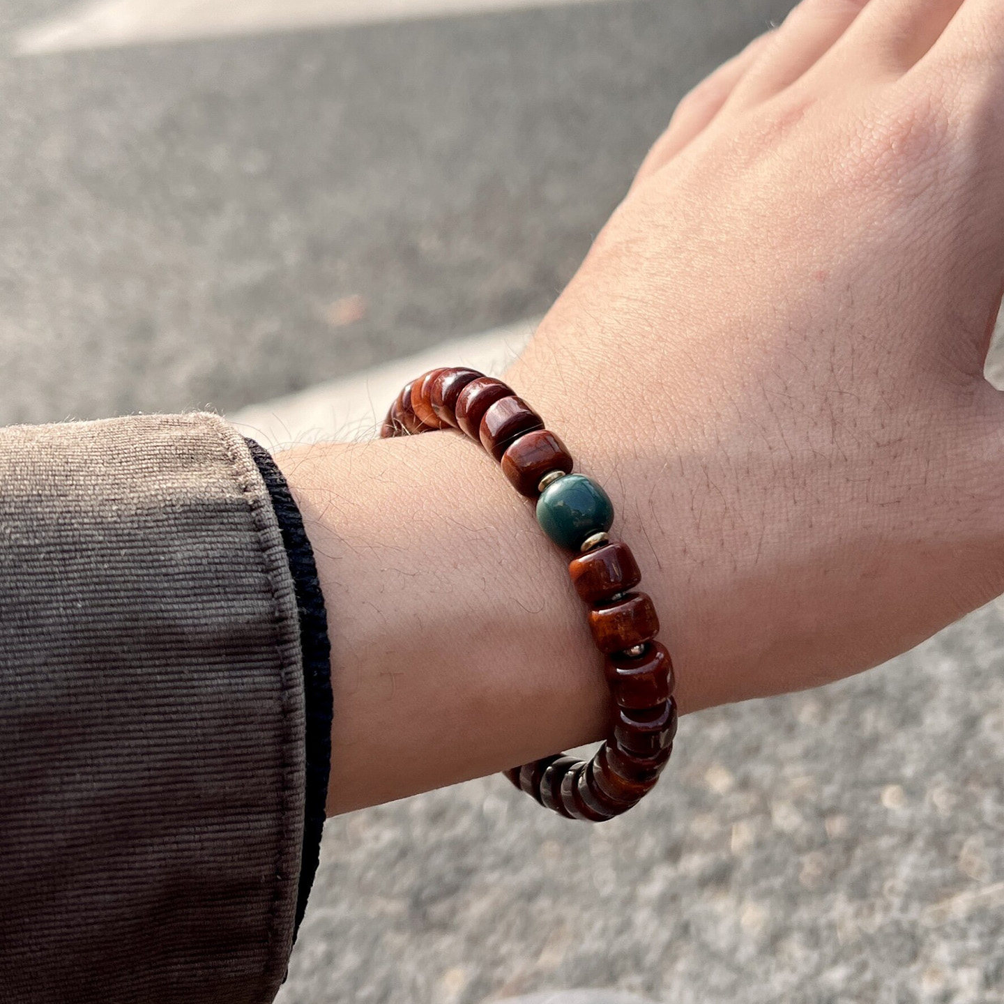 西藏式牦牛骨手串复古游牧风百搭男款手链原创设计高油高密无异味