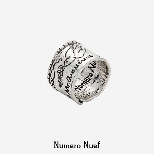 Nuef “ Riche comme Priam ”系列 希腊浮雕卷轴宽版闭口戒指