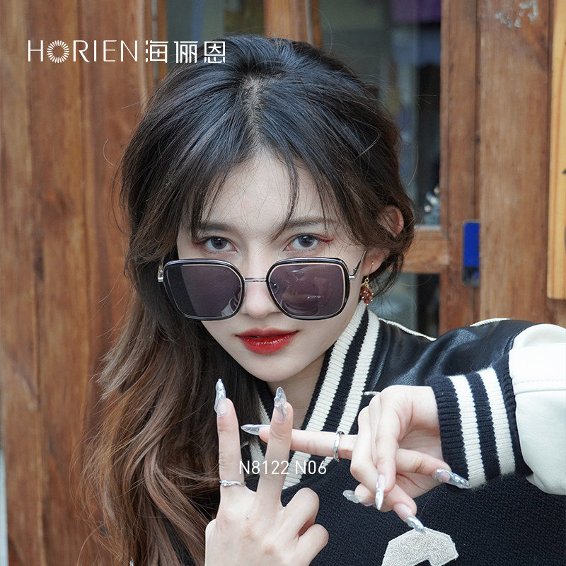 海俪恩周雨彤同款太阳眼镜女白色大框墨镜男高级感显瘦防紫外线男