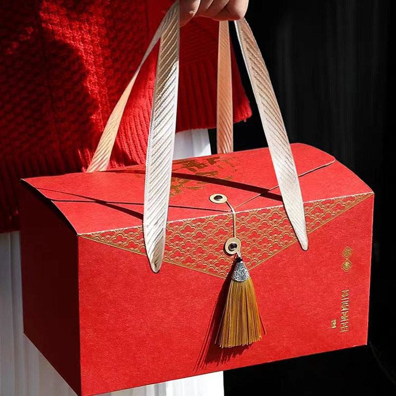 2026高档年货包装盒土特产干货坚果熟食春节手提礼品盒空盒子通用