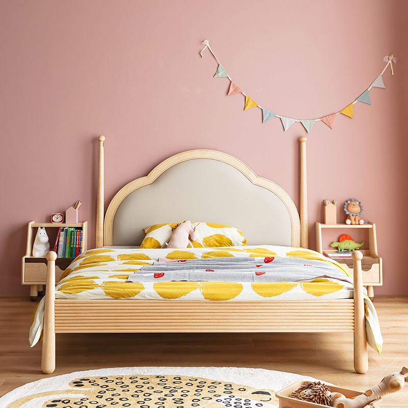 超纤维软包枫木北欧简约儿童床