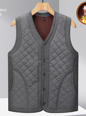 爷爷马甲中老年男士保暖马褂秋冬款棉衣坎肩老年人加厚爸爸装背心