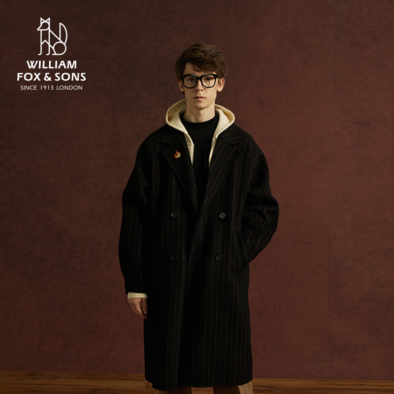 英国小狐狸秋冬灯笼袖双面呢大衣