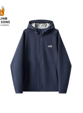 英国小狐狸秋冬2025新款加厚短纤绒保暖仿冲锋衣户外夹克外套男款