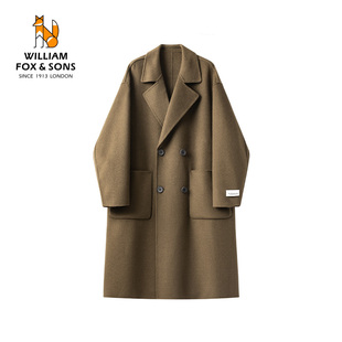 【限时清仓】英国小狐狸休闲立体华夫格肌理羊毛双面呢大衣男女