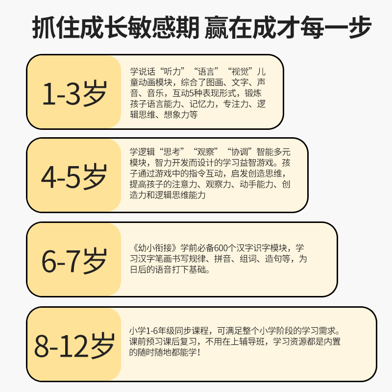 小记星儿童早教机学习机幼儿园到小学儿童平板电脑1-12岁儿童启蒙