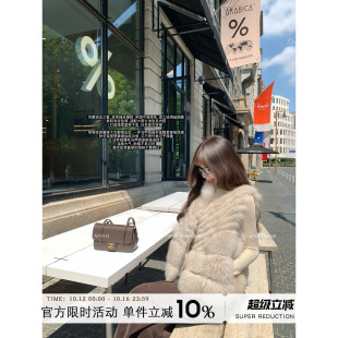 Yuyueer愉悦喻悦 狐狸毛皮草马甲女秋冬气质外搭保暖外套上衣