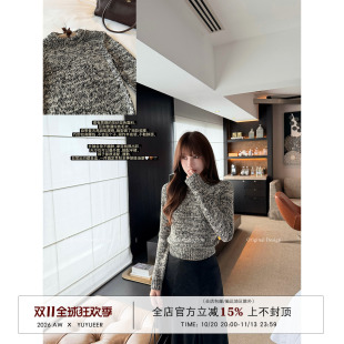 Yuyueer愉悦喻悦 圆领修身套头针织衫女秋季韩系基础百搭休闲上衣