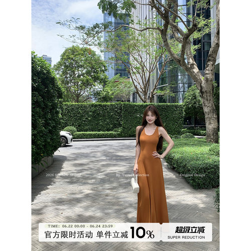 镂空蕾丝拼接吊带连衣裙女夏季