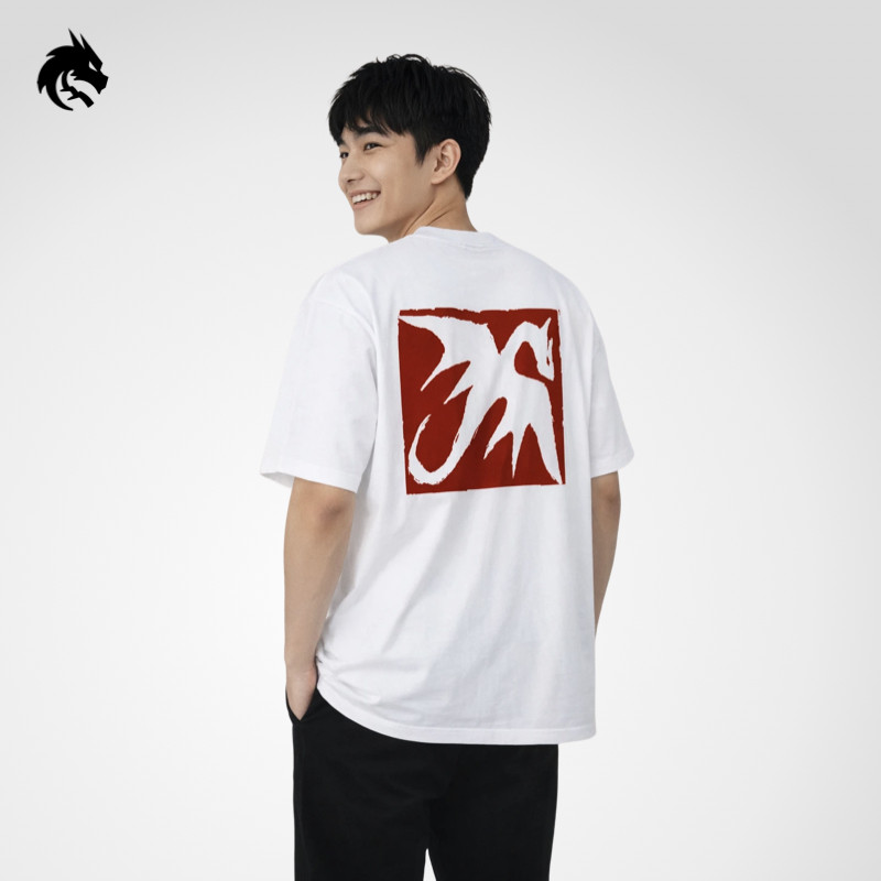 Team Spirit绿龙战队周边亚洲之旅国潮印章风格短袖T恤donk同款