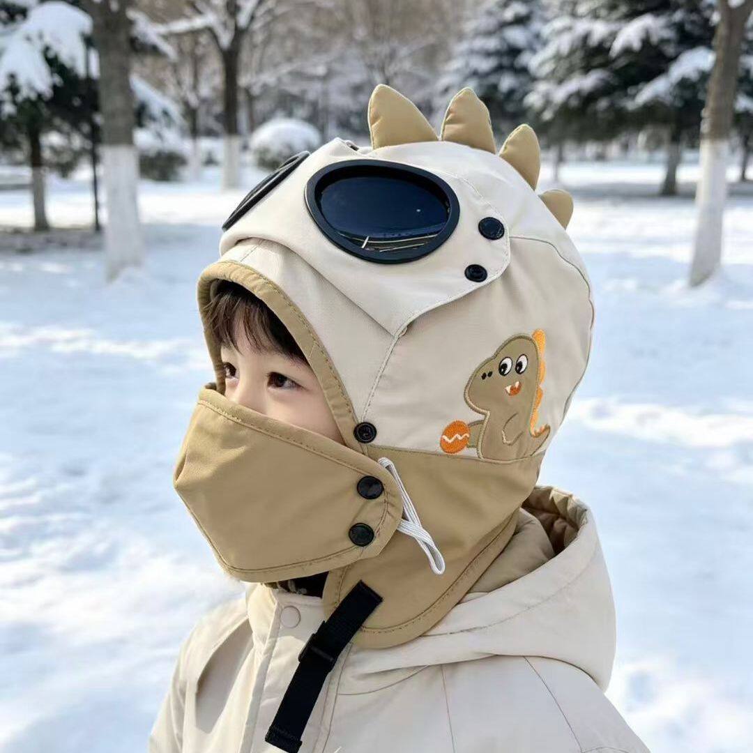 男女童恐龙雷锋帽儿子带